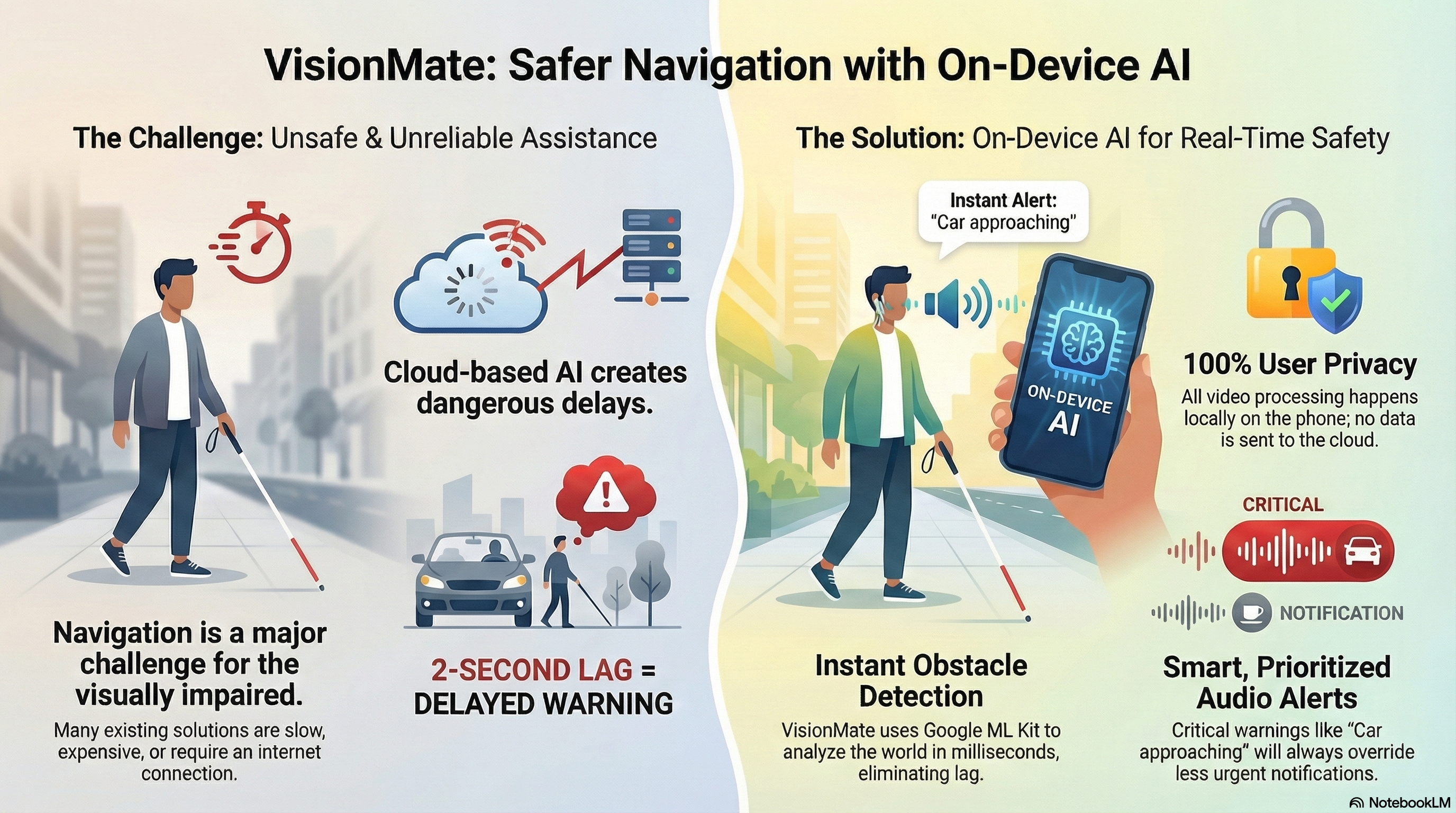 Vision Mate app interface showing real-time object detection